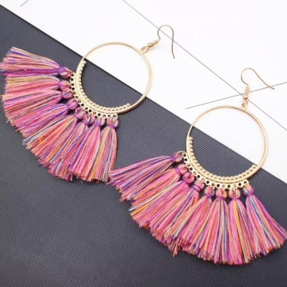 Jewelry - Multi-Colored Boho Hoops.